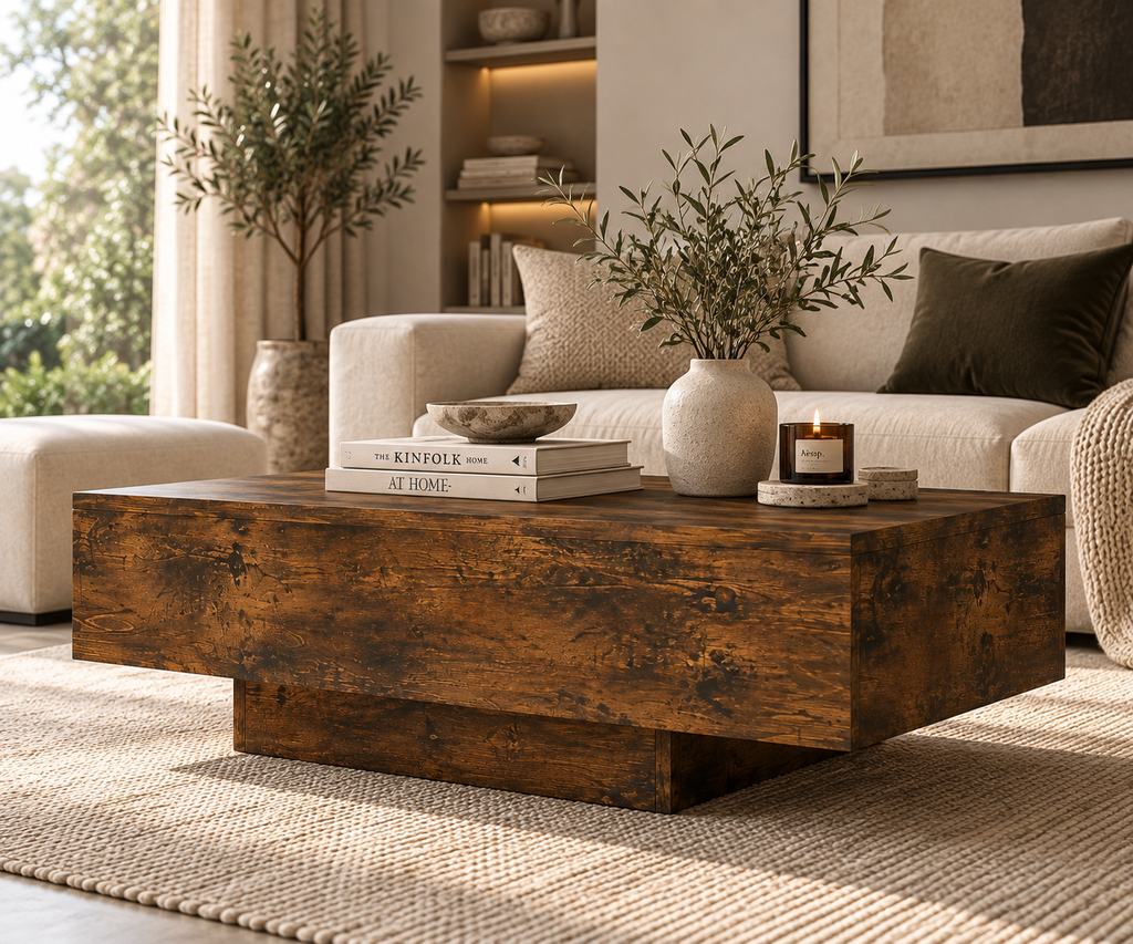 Table Basse NOMA – Effet Bois Brun Texturé
