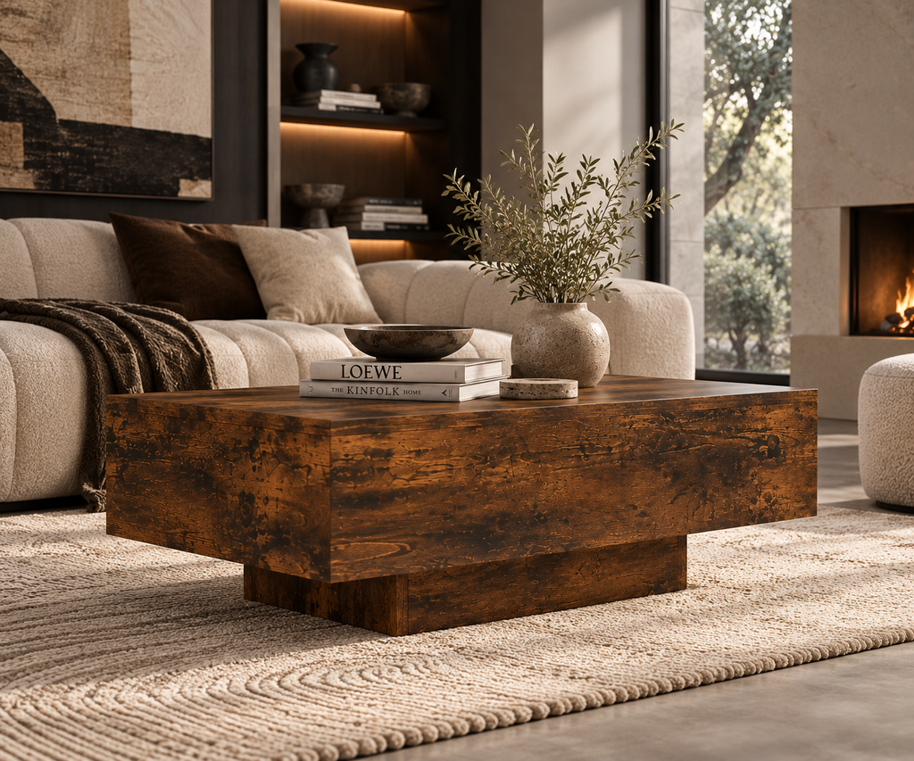 Table Basse NOMA – Effet Bois Brun Texturé